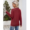 Zeagoo Women’s 2026 Fall V Neck Sweater Long Sleeve Lightweight Knit Tops(Wine Red)