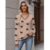 Zeagoo Women’s 2026 Fall V Neck Sweater Long Sleeve Lightweight Knit Tops(Z – Bow Khaki)