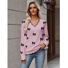 Zeagoo Women’s 2026 Fall V Neck Sweater Long Sleeve Lightweight Knit Tops(Z – Bow Pink)
