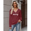 Zeagoo Women’s 2026 Fall V Neck Sweater Long Sleeve Lightweight Knit Tops(Z – Merry)