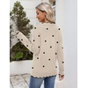 Zeagoo Women’s 2026 Fall V Neck Sweater Long Sleeve Lightweight Knit Tops(Z – Polka Dot)