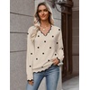 Zeagoo Women’s 2026 Fall V Neck Sweater Long Sleeve Lightweight Knit Tops(Z – Polka Dot)