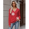 Zeagoo Women’s 2026 Fall V Neck Sweater Long Sleeve Lightweight Knit Tops(Z – Snowflakes)