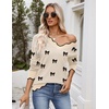 Zeagoo Women’s 2026 Fall V Neck Sweater Long Sleeve Lightweight Knit Tops(Z- Bow Black)