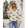 Zeagoo Women’s 2026 Fall V Neck Sweater Long Sleeve Lightweight Knit Tops(Z- Bow Black)