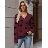 Zeagoo Women’s 2026 Fall V Neck Sweater Long Sleeve Lightweight Knit Tops(Z- Bow Burgundy)