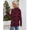 Zeagoo Women’s 2026 Fall V Neck Sweater Long Sleeve Lightweight Knit Tops(Z- Bow Burgundy)