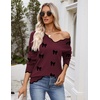 Zeagoo Women’s 2026 Fall V Neck Sweater Long Sleeve Lightweight Knit Tops(Z- Bow Burgundy)