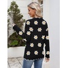 Zeagoo Women’s 2026 Fall V Neck Sweater Long Sleeve Lightweight Knit Tops(Z- Flower Black)