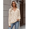 Zeagoo Women’s 2026 Fall V Neck Sweater Long Sleeve Lightweight Knit Tops(Z- Leopard Print)