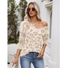 Zeagoo Women’s 2026 Fall V Neck Sweater Long Sleeve Lightweight Knit Tops(Z- Leopard Print)
