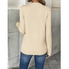 Zeagoo Women’s 2026 Fall V Neck Sweaters Long Sleeve Tops Fashion Clothing(Apricot)