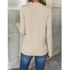 Zeagoo Women’s 2026 Fall V Neck Sweaters Long Sleeve Tops Fashion Clothing(Beige)