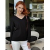 Zeagoo Women’s 2026 Fall V Neck Sweaters Long Sleeve Tops Fashion Clothing(Black)
