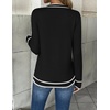 Zeagoo Women’s 2026 Fall V Neck Sweaters Long Sleeve Tops Fashion Clothing(Black Stripe)