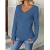 Zeagoo Women’s 2026 Fall V Neck Sweaters Long Sleeve Tops Fashion Clothing(Blue)