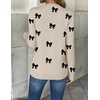 Zeagoo Women’s 2026 Fall V Neck Sweaters Long Sleeve Tops Fashion Clothing(Bowknot Apricot)