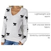 Zeagoo Women’s 2026 Fall V Neck Sweaters Long Sleeve Tops Fashion Clothing(Bowknot White)