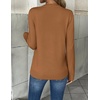 Zeagoo Women’s 2026 Fall V Neck Sweaters Long Sleeve Tops Fashion Clothing(Brown)