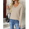 Zeagoo Women’s 2026 Fall V Neck Sweaters Long Sleeve Tops Fashion Clothing(Coffee)