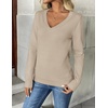 Zeagoo Women’s 2026 Fall V Neck Sweaters Long Sleeve Tops Fashion Clothing(Coffee)