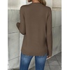 Zeagoo Women’s 2026 Fall V Neck Sweaters Long Sleeve Tops Fashion Clothing(Dark Brown)