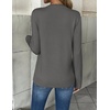 Zeagoo Women’s 2026 Fall V Neck Sweaters Long Sleeve Tops Fashion Clothing(Dark Gray)