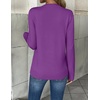 Zeagoo Women’s 2026 Fall V Neck Sweaters Long Sleeve Tops Fashion Clothing(Dark Purple)