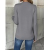 Zeagoo Women’s 2026 Fall V Neck Sweaters Long Sleeve Tops Fashion Clothing(Gray)