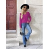 Zeagoo Women’s 2026 Fall V Neck Sweaters Long Sleeve Tops Fashion Clothing(Hot Pink)