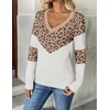 Zeagoo Women’s 2026 Fall V Neck Sweaters Long Sleeve Tops Fashion Clothing(Leopard Khaki)