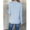 Zeagoo Women’s 2026 Fall V Neck Sweaters Long Sleeve Tops Fashion Clothing(Light Blue)
