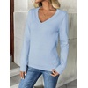 Zeagoo Women’s 2026 Fall V Neck Sweaters Long Sleeve Tops Fashion Clothing(Light Blue)