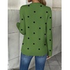 Zeagoo Women’s 2026 Fall V Neck Sweaters Long Sleeve Tops Fashion Clothing(Polka Dot-green)