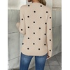 Zeagoo Women’s 2026 Fall V Neck Sweaters Long Sleeve Tops Fashion Clothing(Polka Dot-khaki)