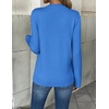 Zeagoo Women’s 2026 Fall V Neck Sweaters Long Sleeve Tops Fashion Clothing(Sky Blue)