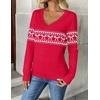 Zeagoo Women’s 2026 Fall V Neck Sweaters Long Sleeve Tops Fashion Clothing(Wj111-bowknot Red)