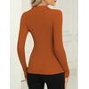 Zeagoo Womens 2026 Sweater Tops Long Sleeve V Neck Ribbed Knit Slim Fitted Casual Work Basic Shirts S-XXL(Caramel)