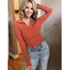 Zeagoo Womens 2026 Sweater Tops Long Sleeve V Neck Ribbed Knit Slim Fitted Casual Work Basic Shirts S-XXL(Caramel)