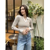 Zeagoo Womens 2026 Sweater Tops Long Sleeve V Neck Ribbed Knit Slim Fitted Casual Work Basic Shirts S-XXL(Pat3)