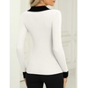 Zeagoo Womens 2026 Sweater Tops Long Sleeve V Neck Ribbed Knit Slim Fitted Casual Work Basic Shirts S-XXL(Pat4)