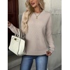 Zeagoo Womens Fall Sweaters Long Sleeve Crew Neck Ribbed Knit Pullover Tops(A Apricot)
