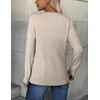 Zeagoo Womens Fall Sweaters Long Sleeve Crew Neck Ribbed Knit Pullover Tops(A Apricot)