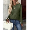 Zeagoo Womens Fall Sweaters Long Sleeve Crew Neck Ribbed Knit Pullover Tops(A Army Green)