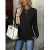 Zeagoo Womens Fall Sweaters Long Sleeve Crew Neck Ribbed Knit Pullover Tops(A Black)
