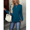 Zeagoo Womens Fall Sweaters Long Sleeve Crew Neck Ribbed Knit Pullover Tops(A Blue)