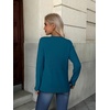 Zeagoo Womens Fall Sweaters Long Sleeve Crew Neck Ribbed Knit Pullover Tops(A Blue)