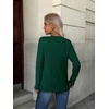 Zeagoo Womens Fall Sweaters Long Sleeve Crew Neck Ribbed Knit Pullover Tops(A Green)
