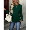 Zeagoo Womens Fall Sweaters Long Sleeve Crew Neck Ribbed Knit Pullover Tops(A Green)