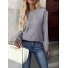 Zeagoo Womens Fall Sweaters Long Sleeve Crew Neck Ribbed Knit Pullover Tops(A Grey)